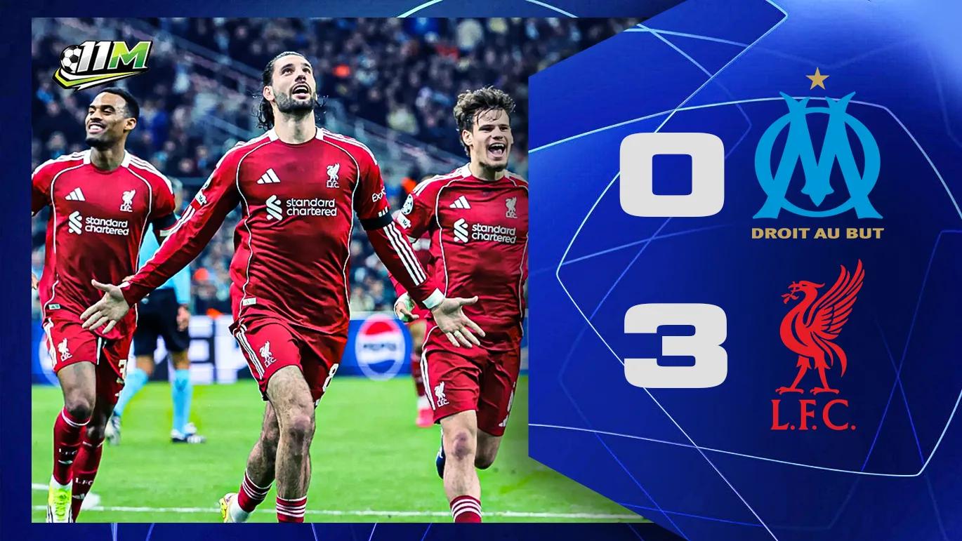 Liverpool 3-0 Marseille : Dàn Hợp Xướng Anfield Giữa Lòng Velodrome