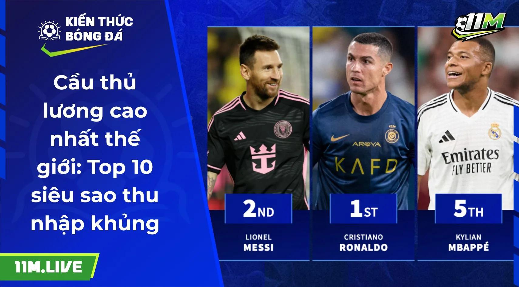Cầu thủ lương cao nhất thế giới: Top 10 siêu sao thu nhập khủng