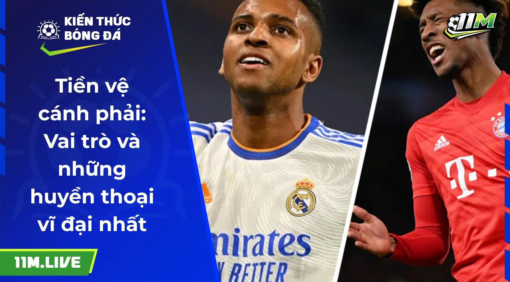 Tiền vệ cánh phải: Vai trò và những huyền thoại vĩ đại nhất